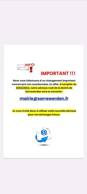 Nouvelle adresse mail Mairie