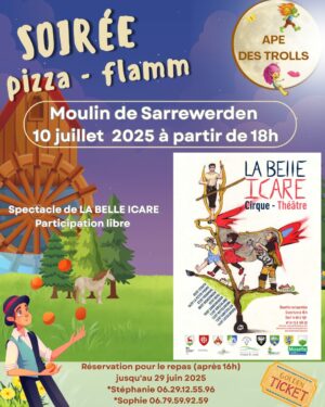 Soirée spectacle Pizza/Flamme organisée par l’APE les Trolls